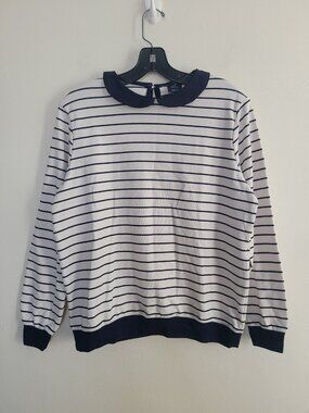 Armor Lux x Deauville Women's Striped Jersey Top Mariniere size 2 White Blue
